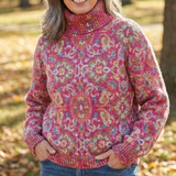 Mirabel | Camisola Gola Alta com Padrão Ornamentado