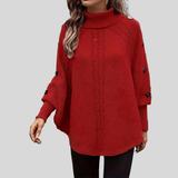 Cordelia - Camisola de Gola Alta em Malha de Tranças