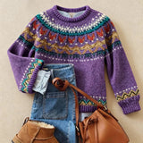 Camisola Jacquard Violeta Acolhedor Aveline