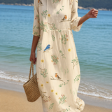 Vestido casual de mulher com estampado floral