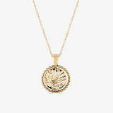 colar giratório dourado dia e noite com esferas