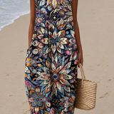 Carolyn | Vestido Midi Sem Mangas Fluido