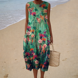 Vestido de Verão Confortável sem Mangas