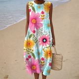 Vestido de Verão Confortável sem Mangas