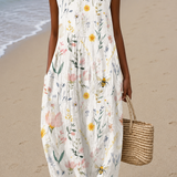 Lottie | Vestido Midi Floral Sem Mangas