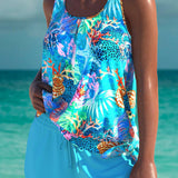 Mafalda - Tankini elegante com efeito de barriga lisa e calções combinados