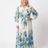 Harper | Vestido Maxi Floral de Manga Comprida com Botões à Frente