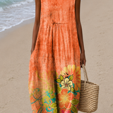 Thea | Vestido Midi Floral Sem Mangas