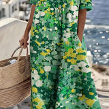 Chérie | Vestido midi floral solto e leve
