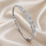 Pulseira Elegante em Ouro Branco com Zircónia Cúbica
