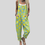 Jardineiras Retro Amarelo-Turquesa