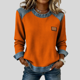Hattie - Sweatshirt Patchwork em Malha Waffle