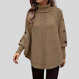 Cordelia - Camisola de Gola Alta em Malha de Tranças