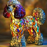 Candeeiro Elegante em Forma de Caniche