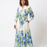 Harper | Vestido Maxi Floral de Manga Comprida com Botões à Frente