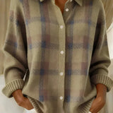 Taylor™ | Cardigan de Tricot Axadrezado Aconchegante