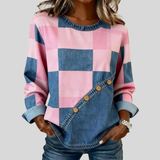 Tallulah - Sweatshirt Patchwork com Blocos de Cor