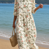 Vestido casual de mulher com estampado floral