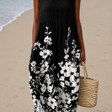 Genevra | Vestido Midi Floral Sem Mangas