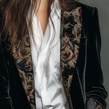 Octavia | Blazer Ajustado com Acabamento Barroco
