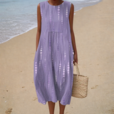 Vestido de Verão Confortável sem Mangas