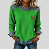 Hattie - Sweatshirt Patchwork em Malha Waffle