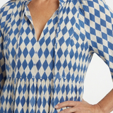 Elodie | Vestido Midi em Camadas com Estampado de Losangos
