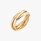 anel trio fidget deslizante dourado robusto