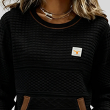 Maeve - Sweatshirt Texturada com Blocos de Cor e Gola Redonda
