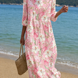 Vestido casual de mulher com estampado floral
