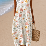 Eliana | Vestido de Verão Floral Sem Mangas