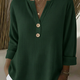 Lucinda™ | Top Henley com Botões