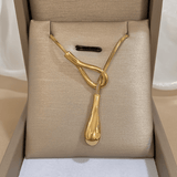 Colar Vintage em Ouro Branco com Pingente em Gota