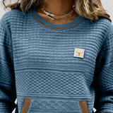 Maeve - Sweatshirt Texturada com Blocos de Cor e Gola Redonda