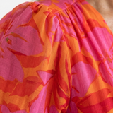 Willow | Vestido Midi Floral com Decote em V e Mangas Bufantes