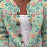 Foxfield™ | Casaco de Malha Vintage Floral para Mulher