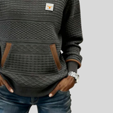 Maeve - Sweatshirt Texturada com Blocos de Cor e Gola Redonda