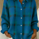 Kelsey™ | Cardigan Axadrezado em Tricot Escovado