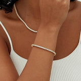 Pulseira Tennis Dourada com Moissanite
