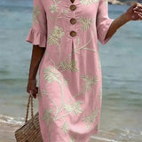 Vestido casual de mulher com estampado floral