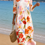 Vestido casual de mulher com estampado floral