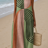 Ruth | Vestido Midi Artístico Sem Mangas