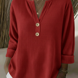 Lucinda™ | Top Henley com Botões