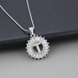 Colar em Ouro Branco com Inicial "Z" e Zircónias