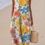 Katriona | Vestido Midi Sem Mangas com Flores