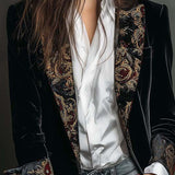 Octavia | Blazer Ajustado com Acabamento Barroco