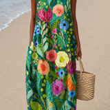 Brielle | Vestido Midi Floral Sem Mangas