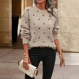 Camisola de Malha Casual às Bolinhas