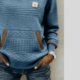 Maeve - Sweatshirt Texturada com Blocos de Cor e Gola Redonda