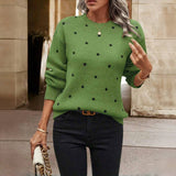 Camisola de Malha Casual às Bolinhas